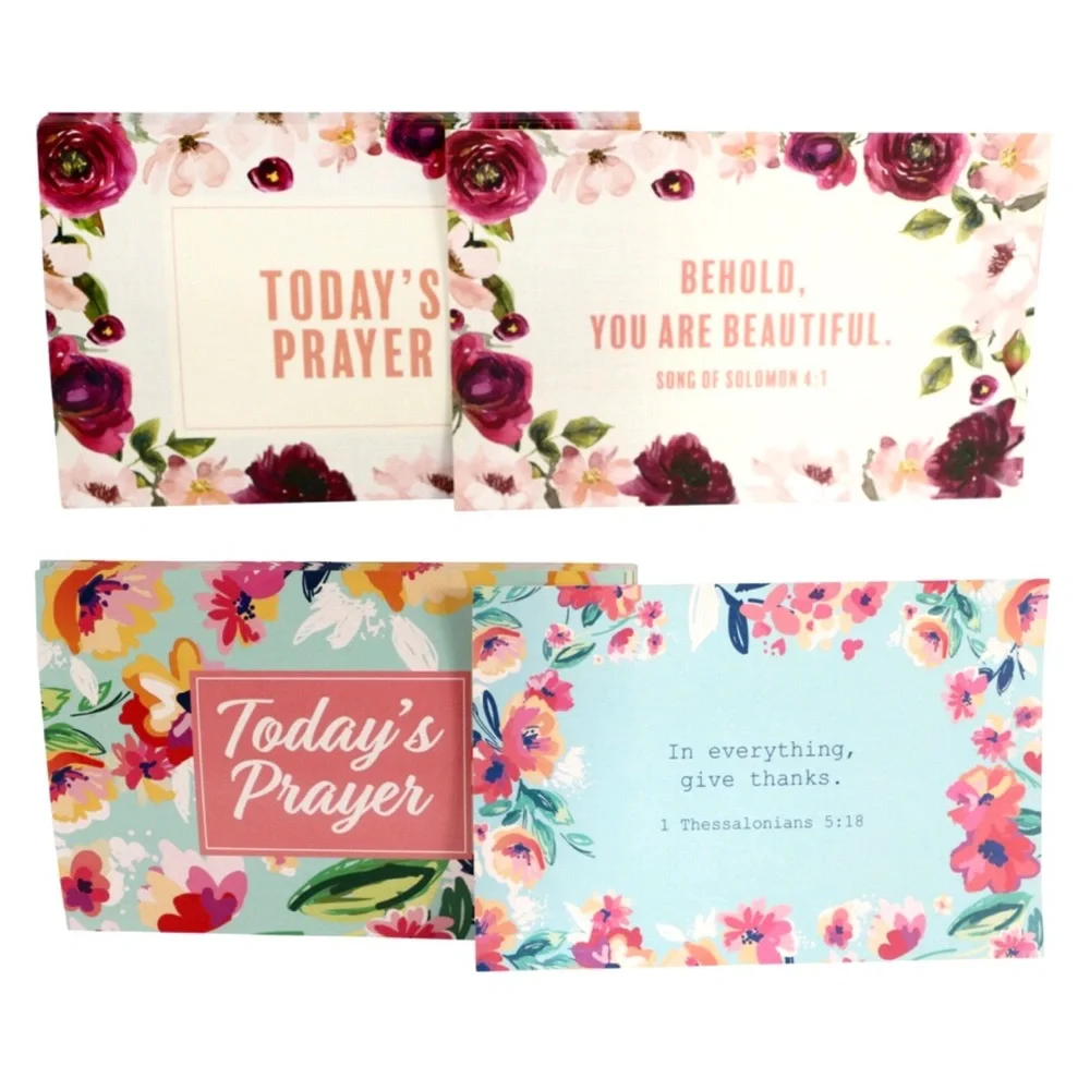 Christian Floral Prayer Cards, 2 Sets (20 ct ea)